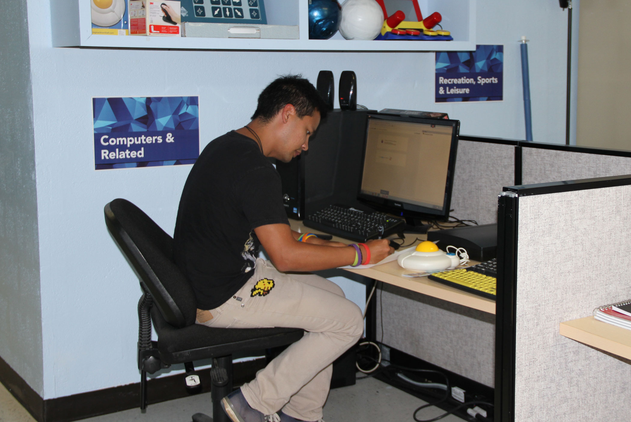 Student sitting at desk.