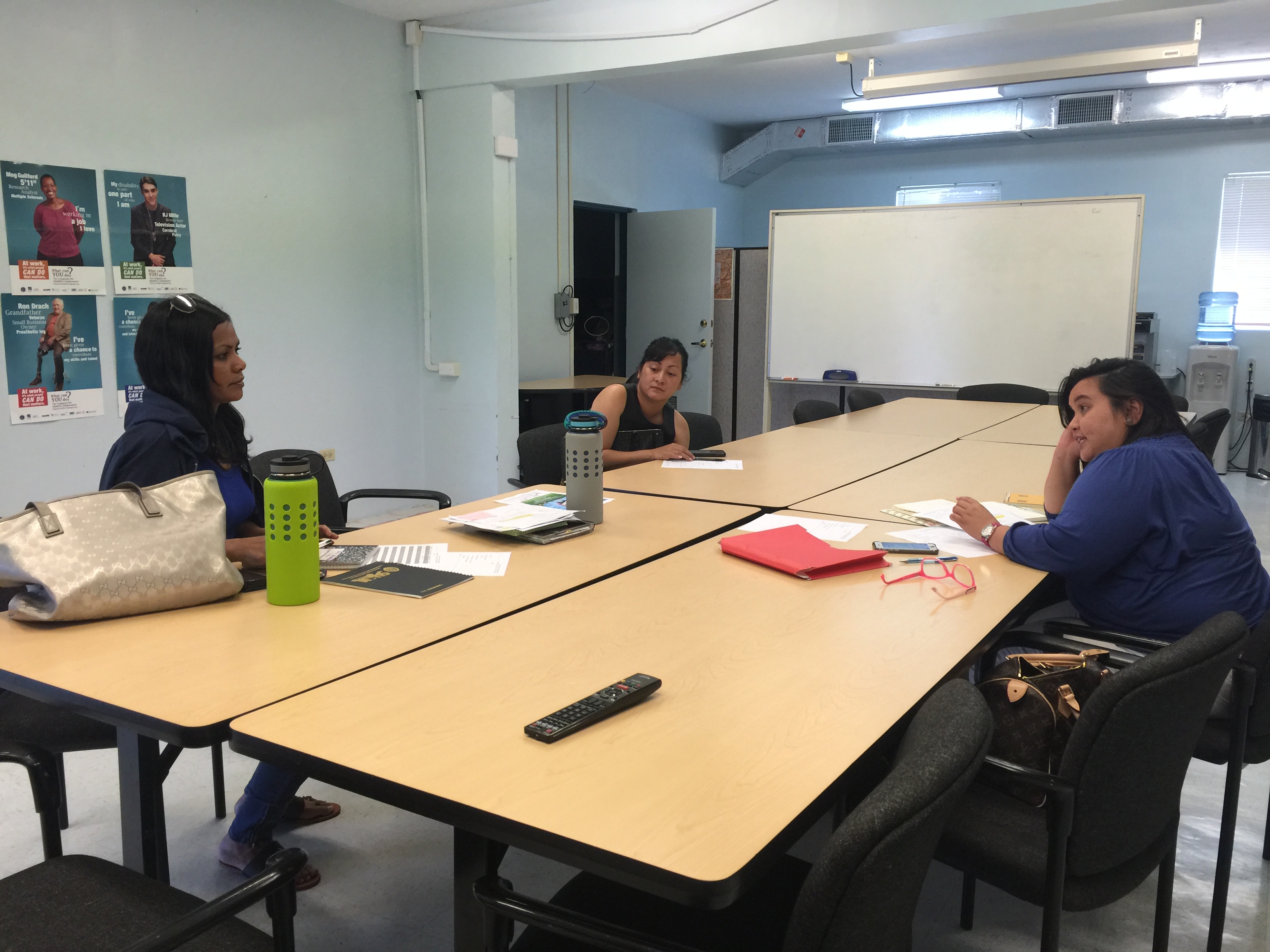 Representatives from Guam's early childhood programs meet to plan this year's "Power of Play- Fun in Your Backyard" at GSAT on May 18, 2016. From left to right- Terry Naputi, Guam CEDDERS Research Associate; R-Leen Mario, GEIS; and Lauren Sanchez, Head Start.