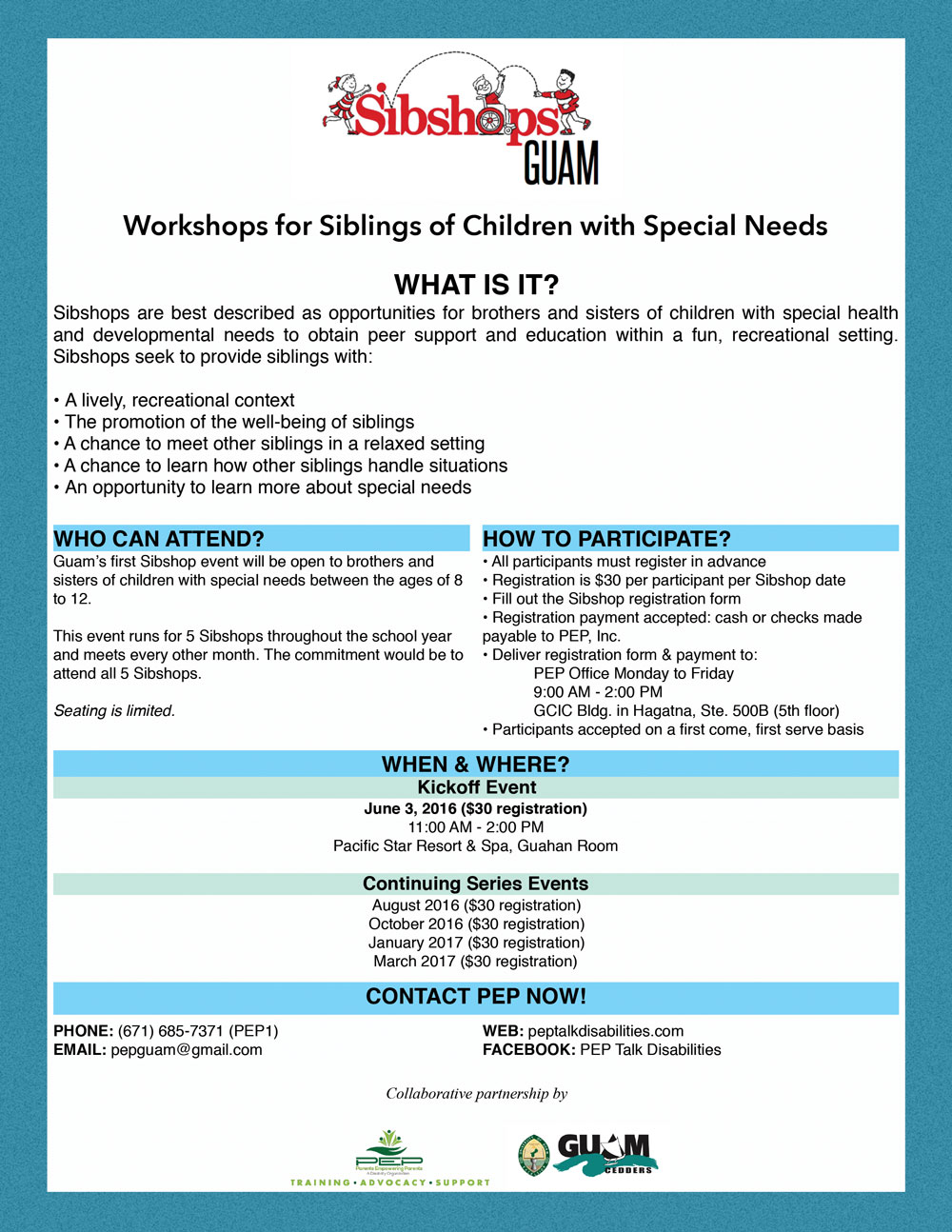 Sibshop flyer. Click to download.