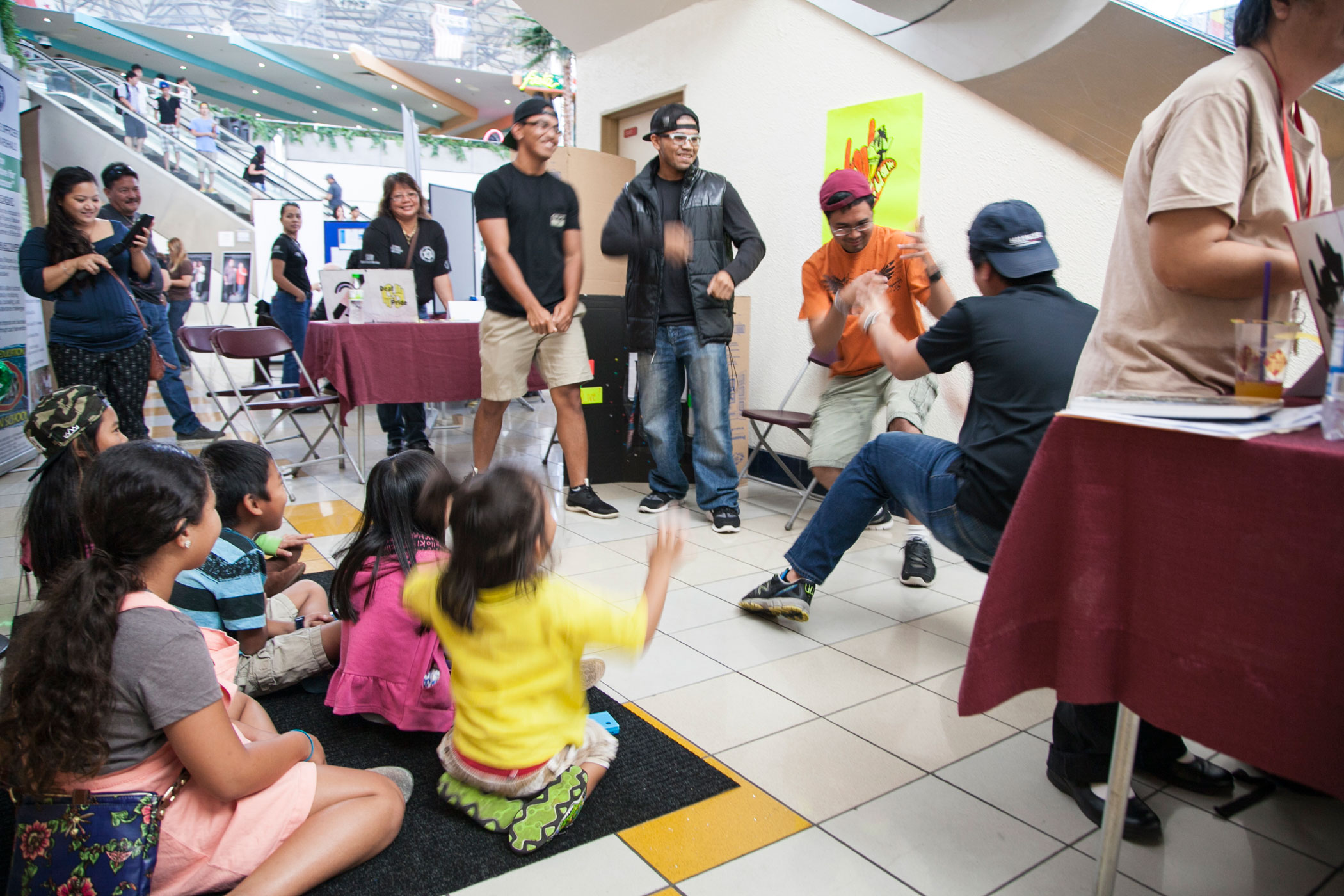 Photo of Guam Community College American Sign Language (ASL) class performing children's cartoon themes.